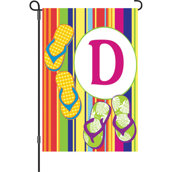 12 in. Summer  Monogram Flag - D