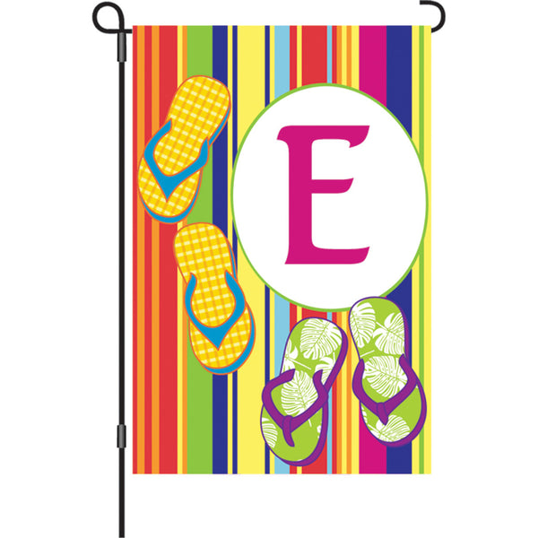 12 in. Summer  Monogram Flag - E