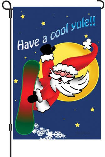 12 in. Flag - Snowboarding Santa