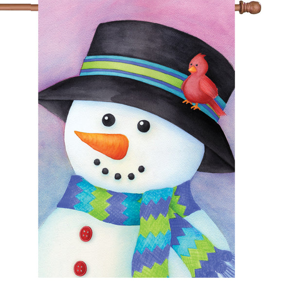 28 in. Flag - Friendly Snowman