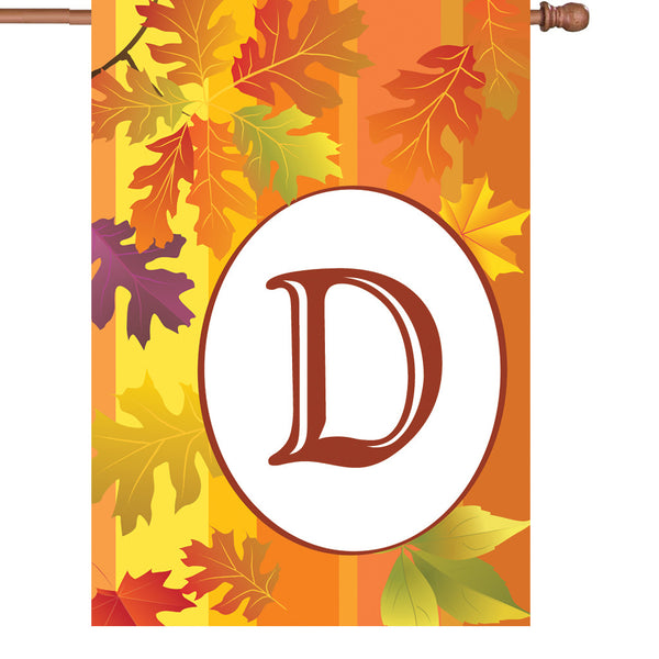 28 in. Fall Monogram Flag - D