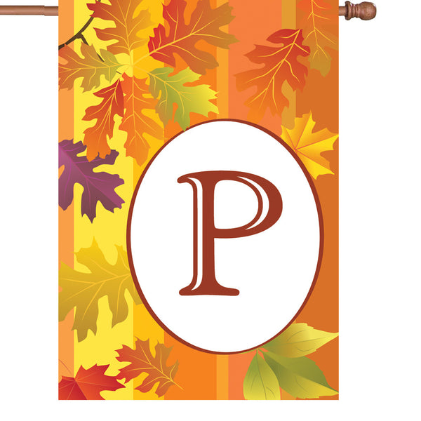 28 in. Fall Monogram Flag - P