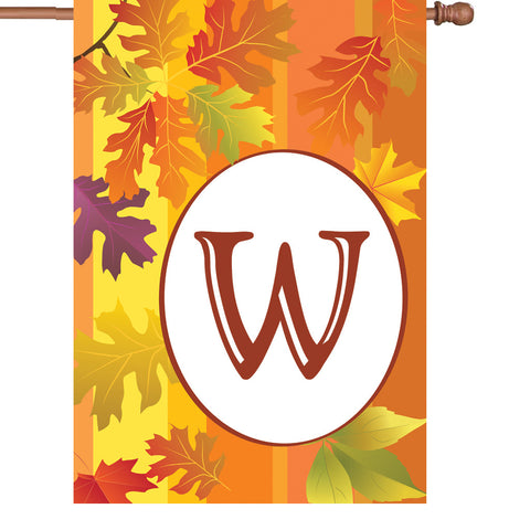 28 in. Fall Monogram Flag - W