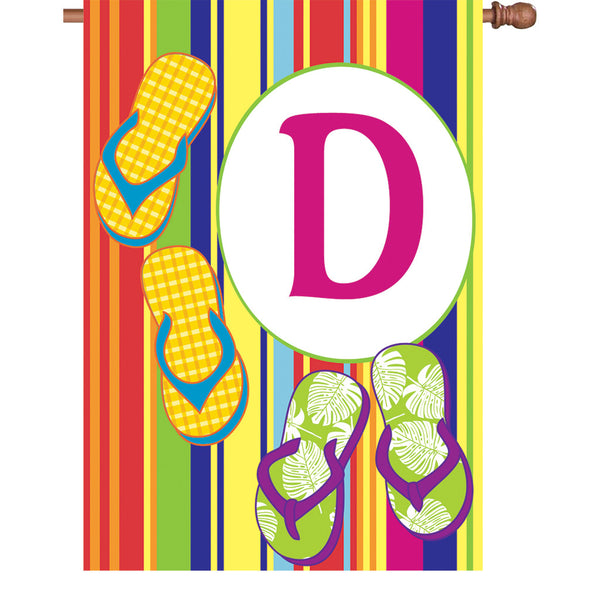 28 in. Summer Monogram Flag - D