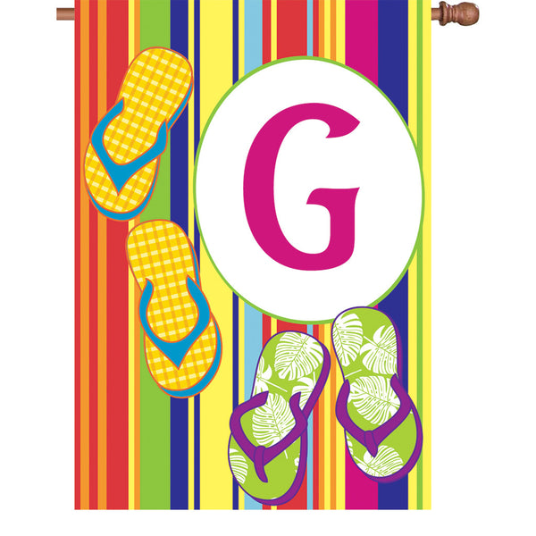 28 in. Summer Monogram Flag - G