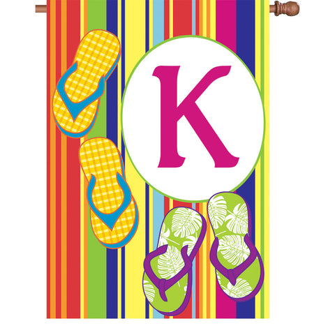 28 in. Summer Monogram Flag - K