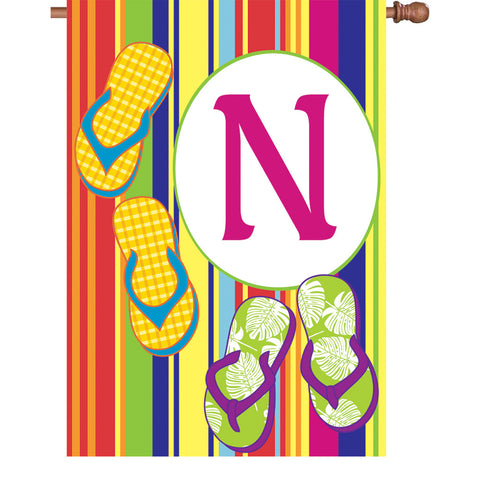 28 in. Summer Monogram Flag - N