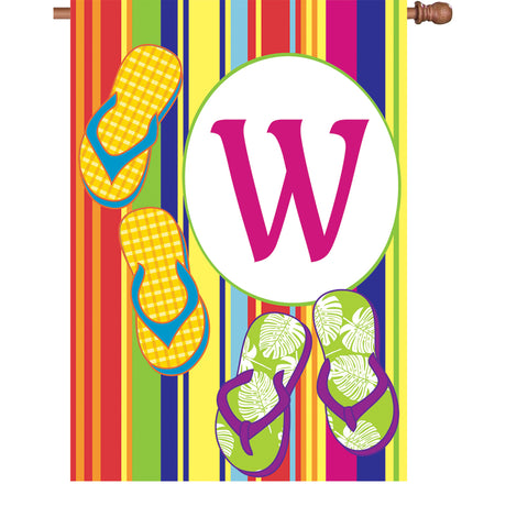 28 in.  Summer Monogram Flag - W