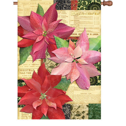 28 in. Flag - Yuletide Poinsettia