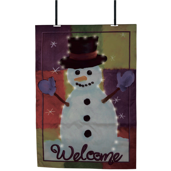 28 in. Flag - Snowman (Fiber Optics)