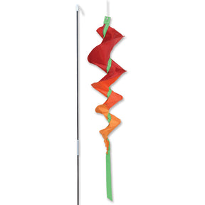 SoundWinds Small Fusilli Spinning Recumbent Bike Windsock - Orange