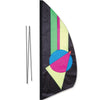 3.5 ft. Recumbent Bike Feather Banner - Neon Prism