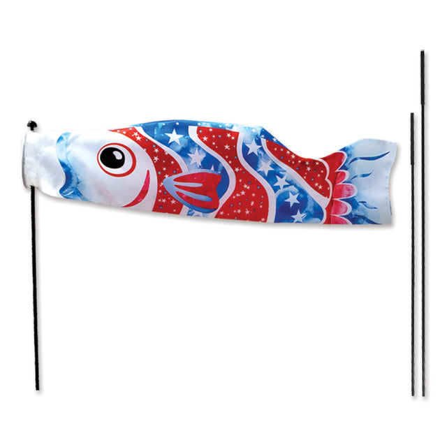 Koi Windsock Bike Flag - Patriotic Fish