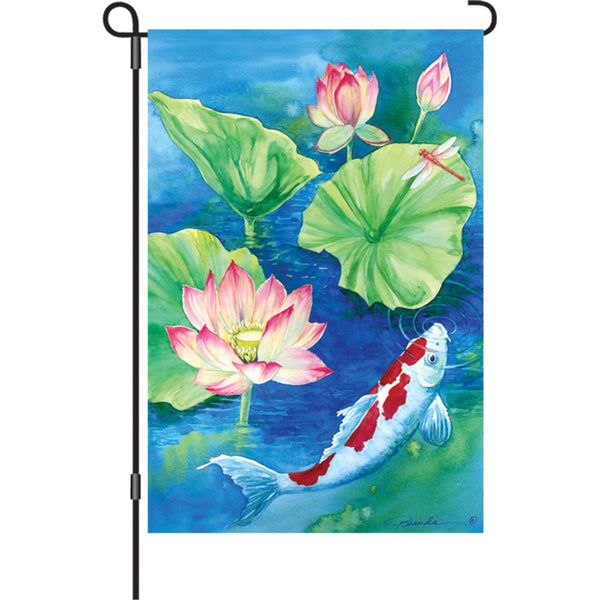 12 in. Flag - Lotus Koi