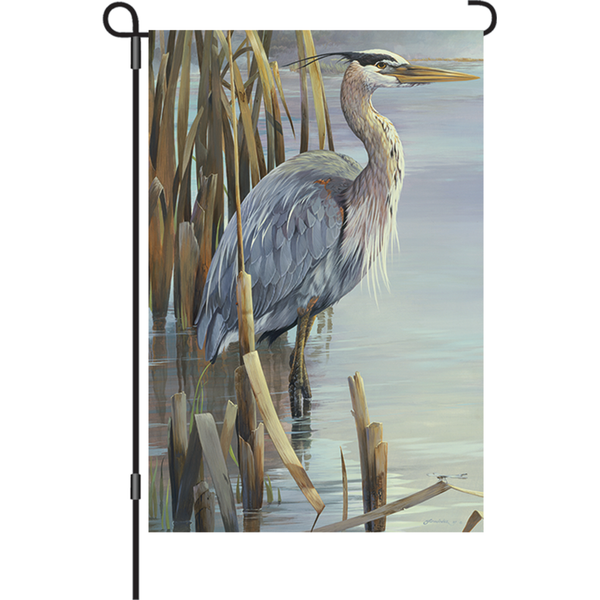 12 in. Flag - Peaceful Heron