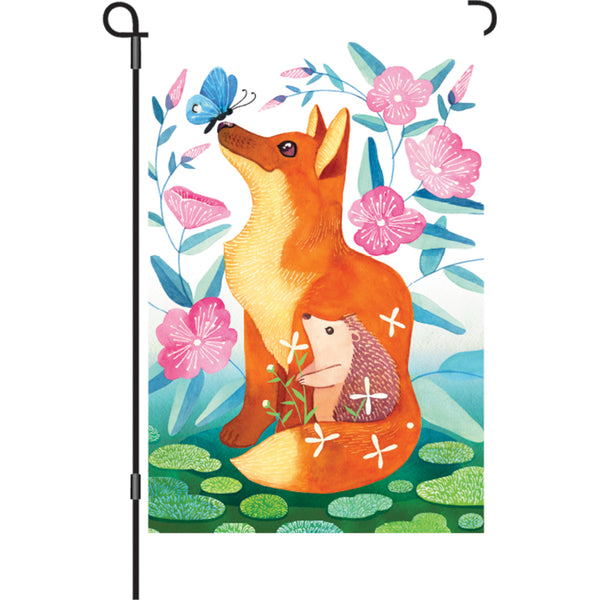 12 in. Flag - Fox & Hedgehog