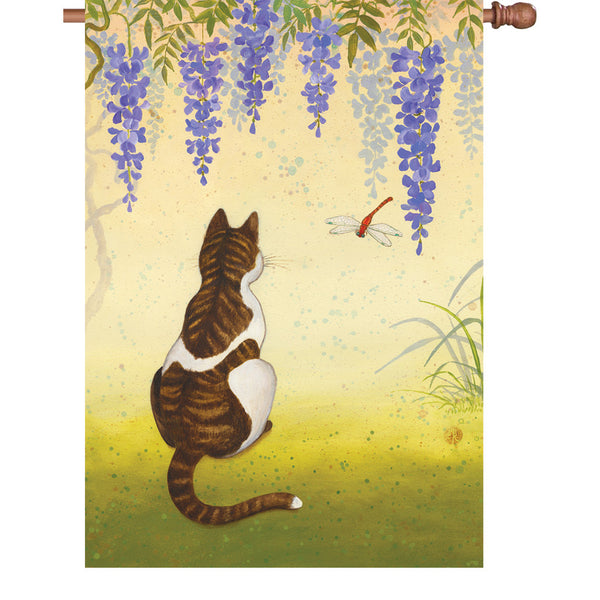 28 in. Flag - Wisteria Cat