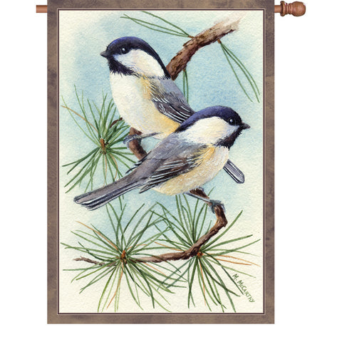 28 in. Flag - Chickadee Vignette