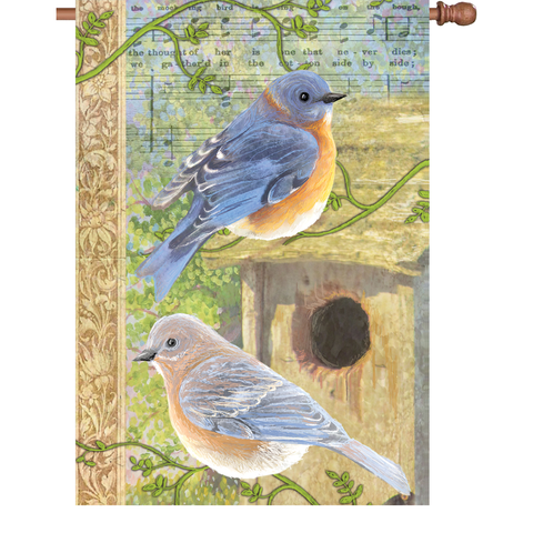 28 in. Flag - Musical Bluebirds