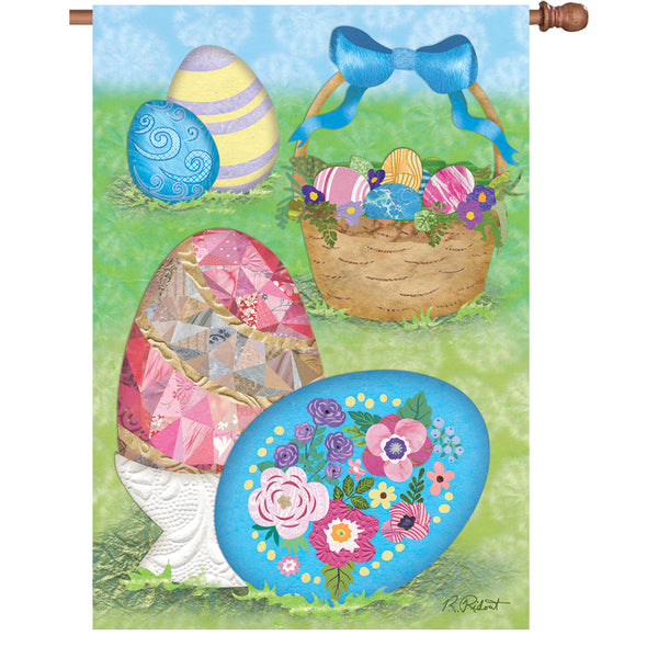 28 in. Flag - Elegant Easter Eggs