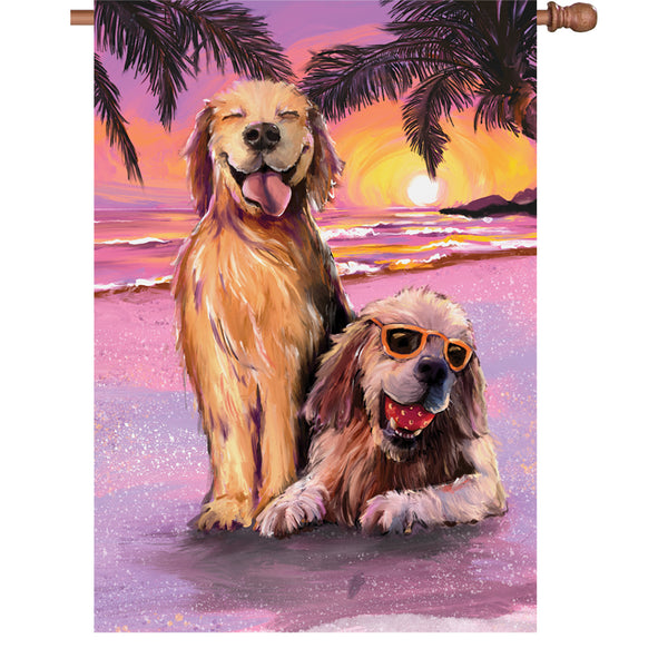 28 in. Flag - Beach Dogs