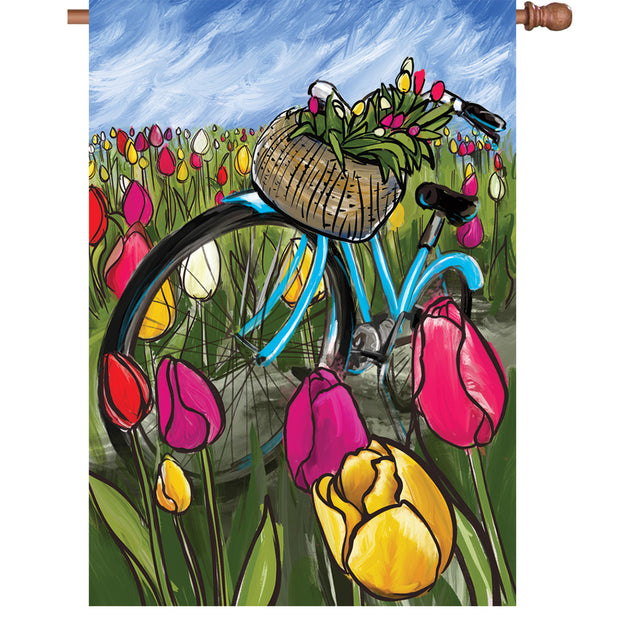 12 in. Flag - Bike Through the Tulips