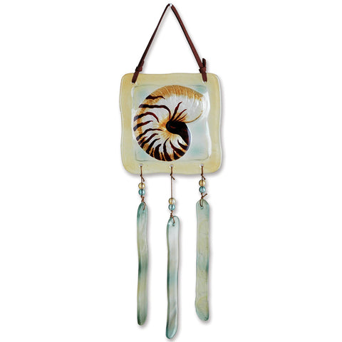 Glass Terra Wind Chime - Nautilus