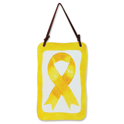 Glass Terra Wind Chime - Yellow Ribbon