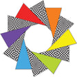 80 in. F-Stop Spinner for Kites and Line - Rainbow Op-Art