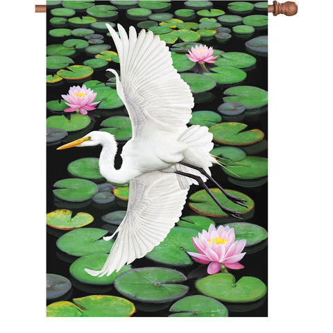 28 in. Flag - Egret Elegance