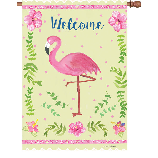 28 in. Flag - Coastal Flamingo